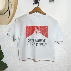 Save a horse ride a cowboy crop top